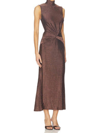 Astr - Riana Metallic Twist Front Dress