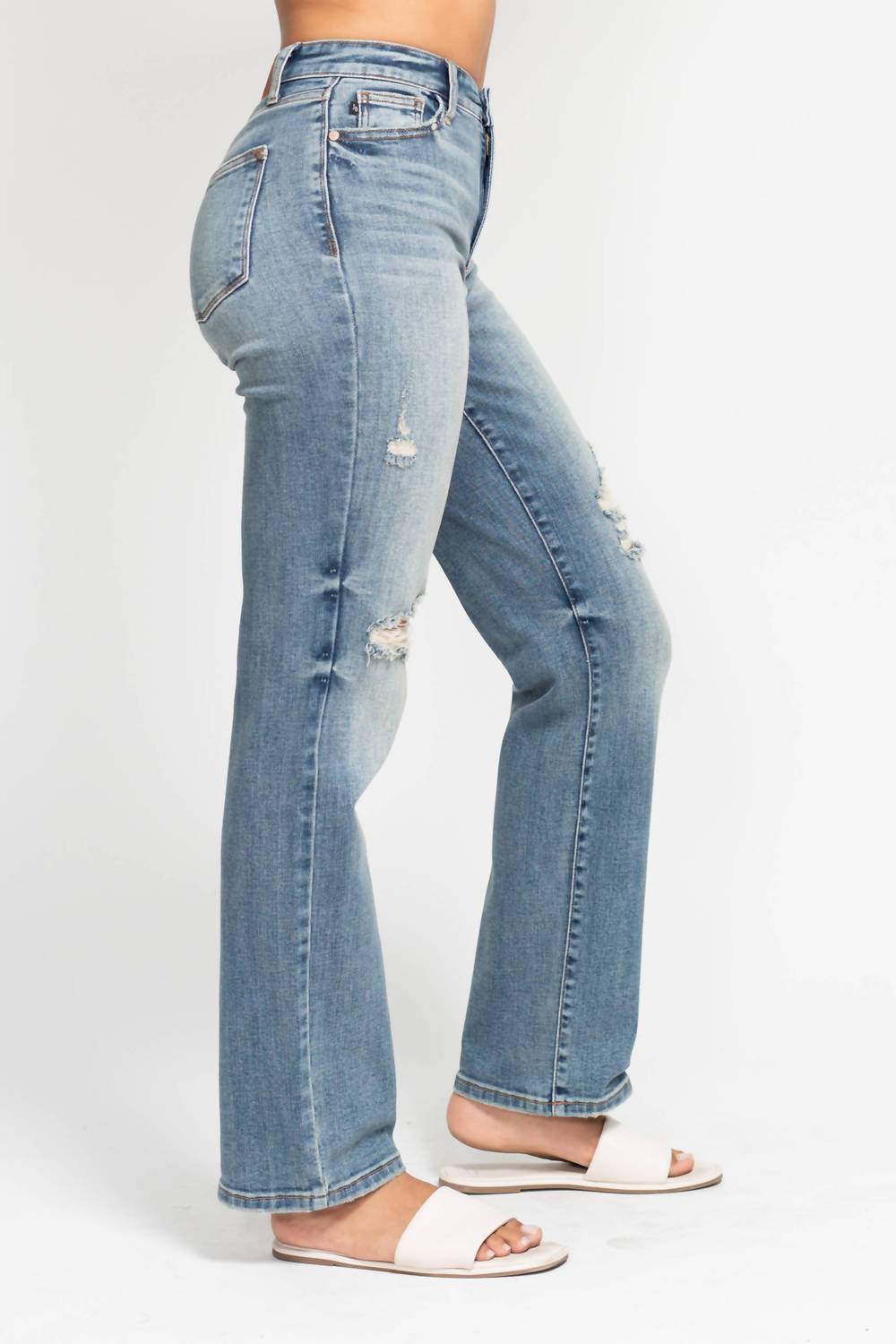 Judy Blue - Women's High Waisted Dad Straight Jean