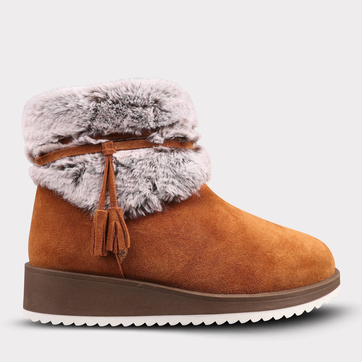 Lamo Women's Bailee Suede Zip-up Wedge Boot in hickory - women's shoe