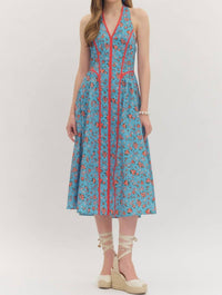 Entro - Floral Print Halter Dress