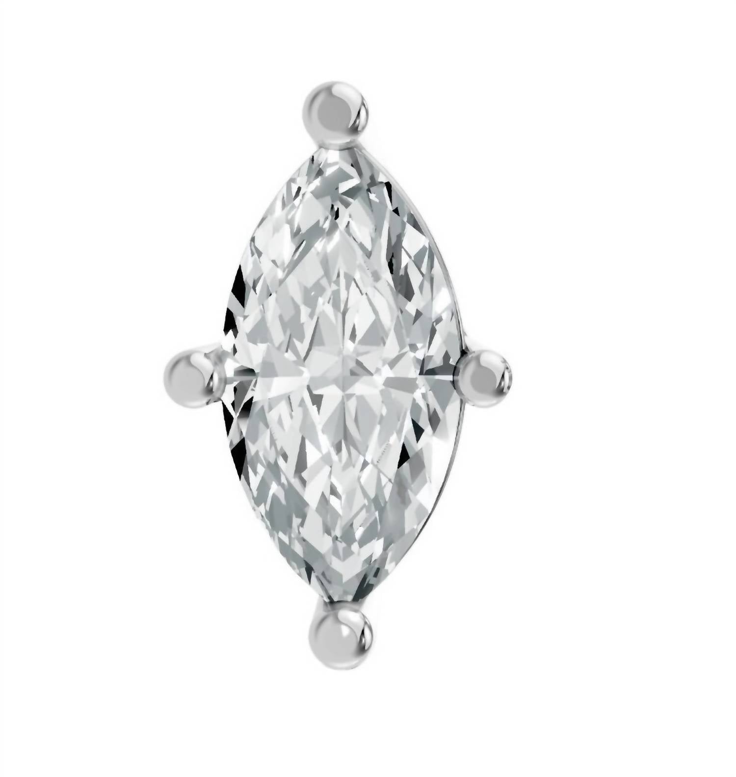 Aamiaa - Women's Marquise Shape 4 Prong Push Back Studs