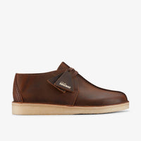 Clarks Men's Desert Trek Shoe in beeswax brown - men's shoe - detail view