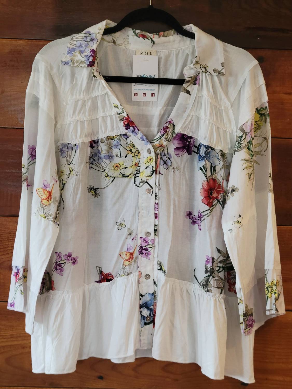 Pol - Ruffle Floral Top