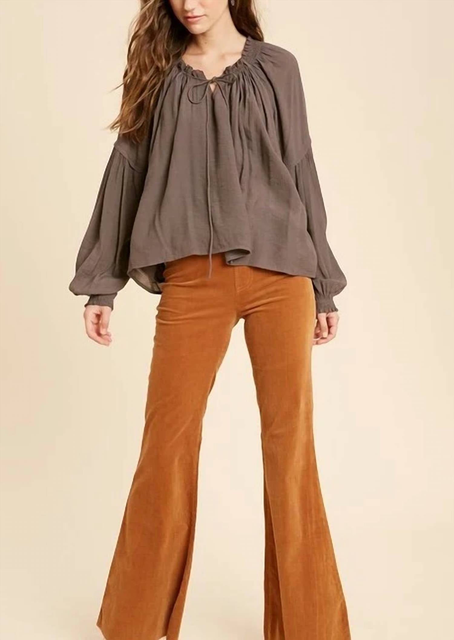 Kori - Midnight Hour Boho Tie Neck Top