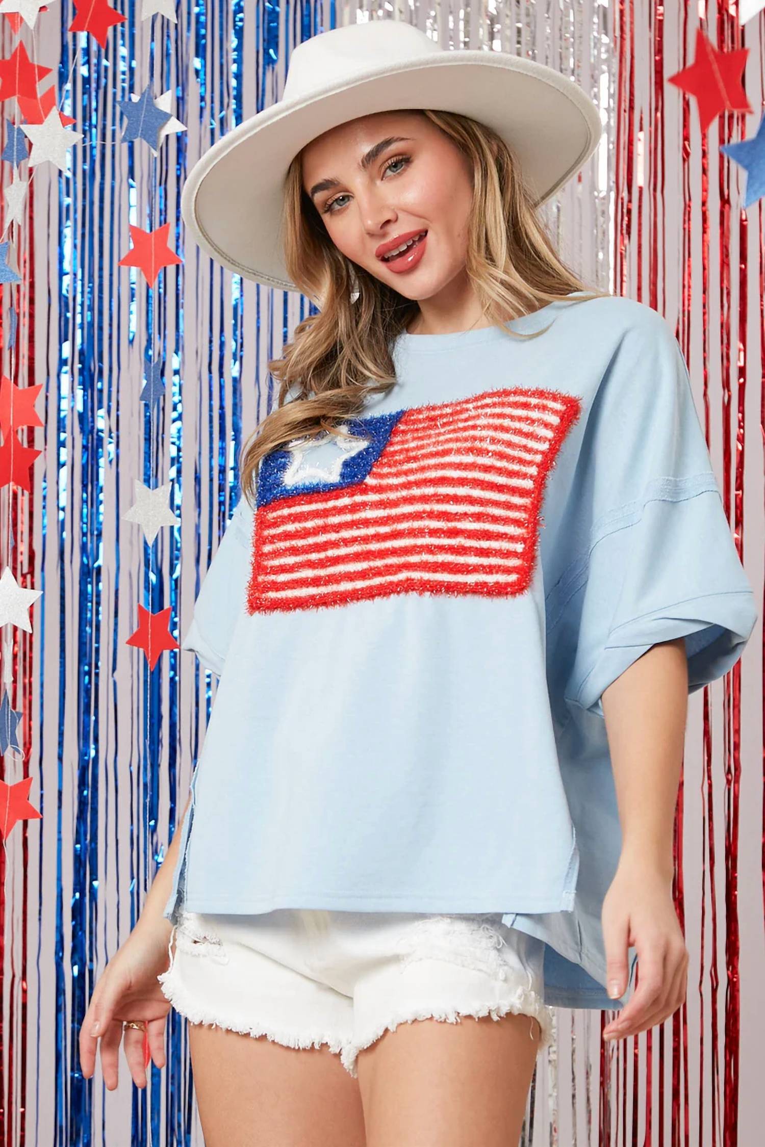 Peach Love - Freedom Flag Luxe Tee
