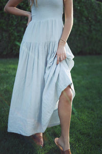 ELAN One Shoulder Smocked Dress in light blue - women's dress - view 5
