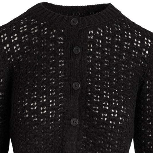 Naadam - Pima Cotton Artisanal Stitch Crewneck Cardigan