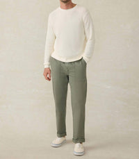 Faherty Sunwashed Crew Neck Sweater in white shell - men's sweater