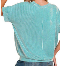 Zenana - Ribbed Striped Oversized Top