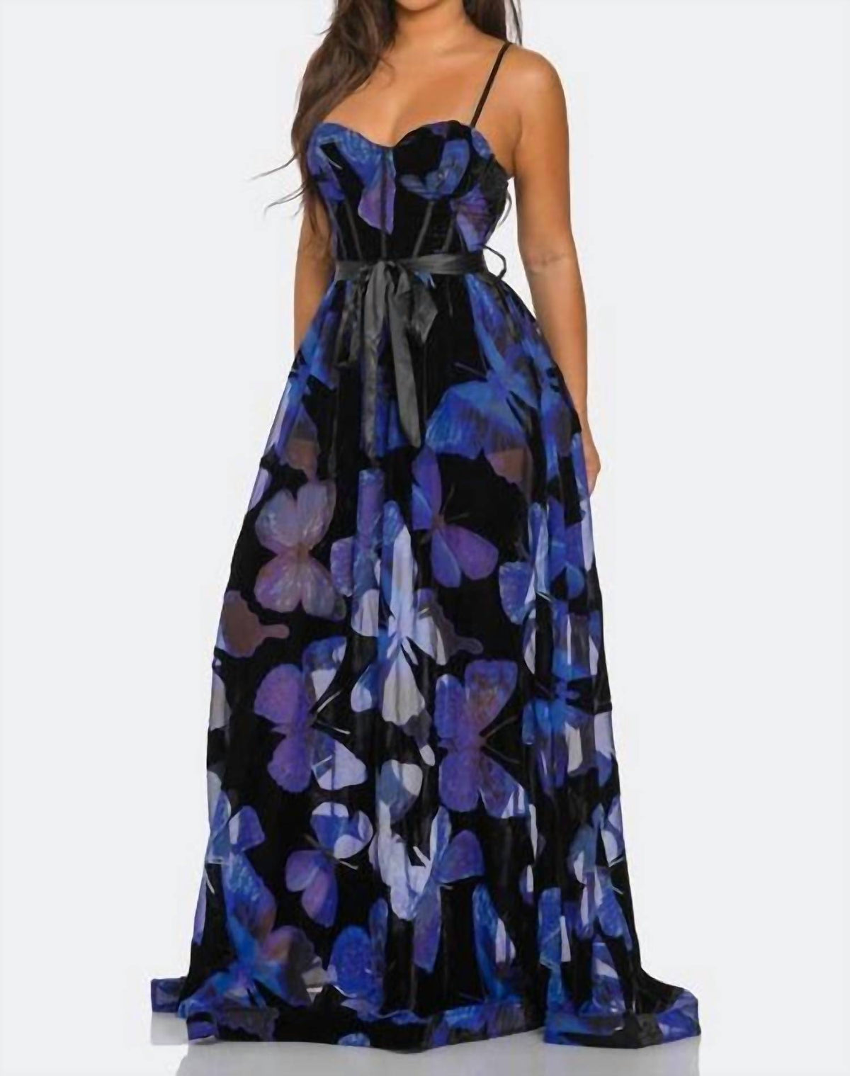 Banjul - Floral Sweetheart Neckline Maxi Dress