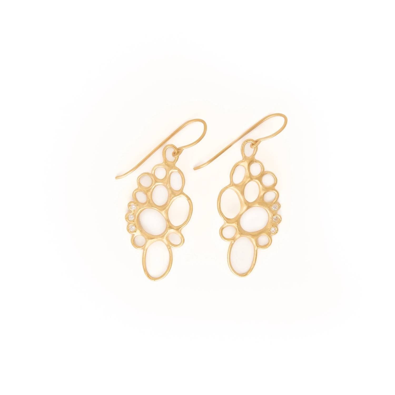 Lisa Ziff Designs - 10k Zinnia Earrings With Six 3pt Diamonds