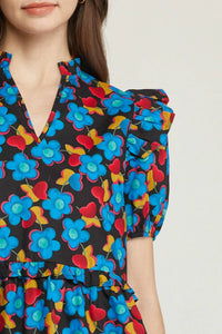 Entro - Floral & Ruffle Top