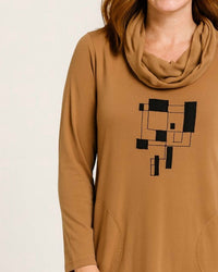 Inoah - Russet Cowl Neck Dress