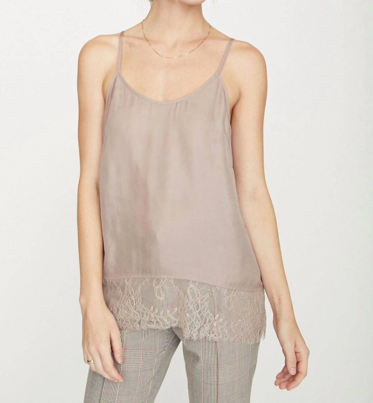 Brochu Walker Lai Silk Cami Top in dusty rose - women's shirt
