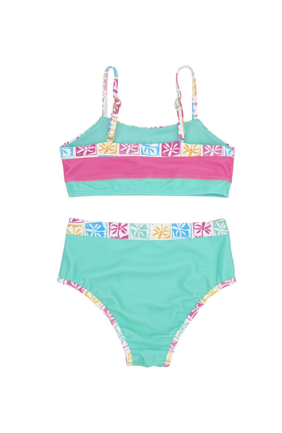 feather 4 arrow Girls Block Party Bikini Set in golden sun - kids' bikini - detail view
