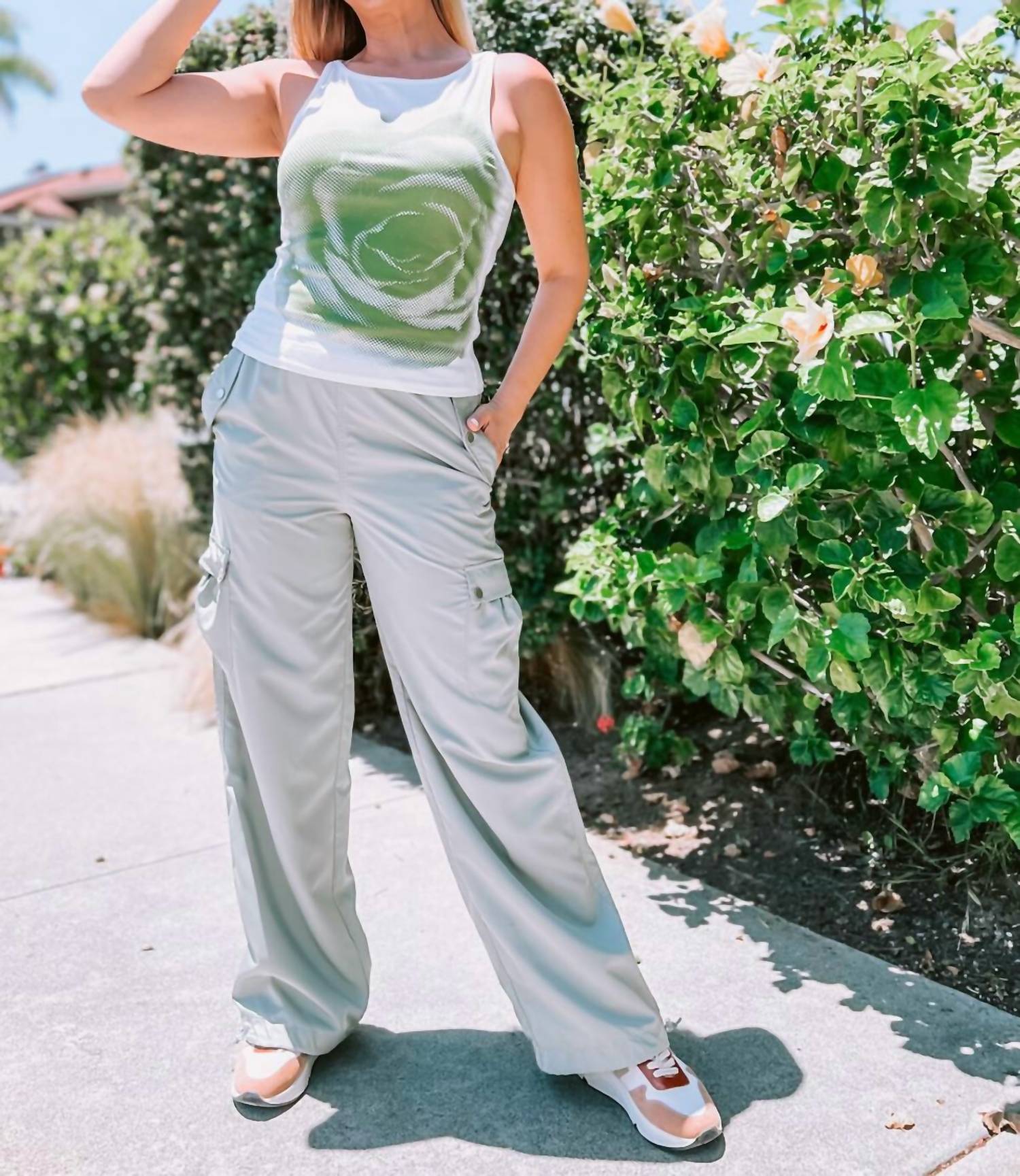 Emory Park - Drawstring Wide Leg Cargo Pants