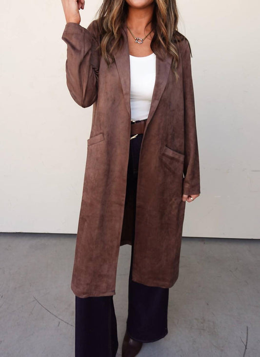 Skies Are Blue - Suede Trench-style Duster