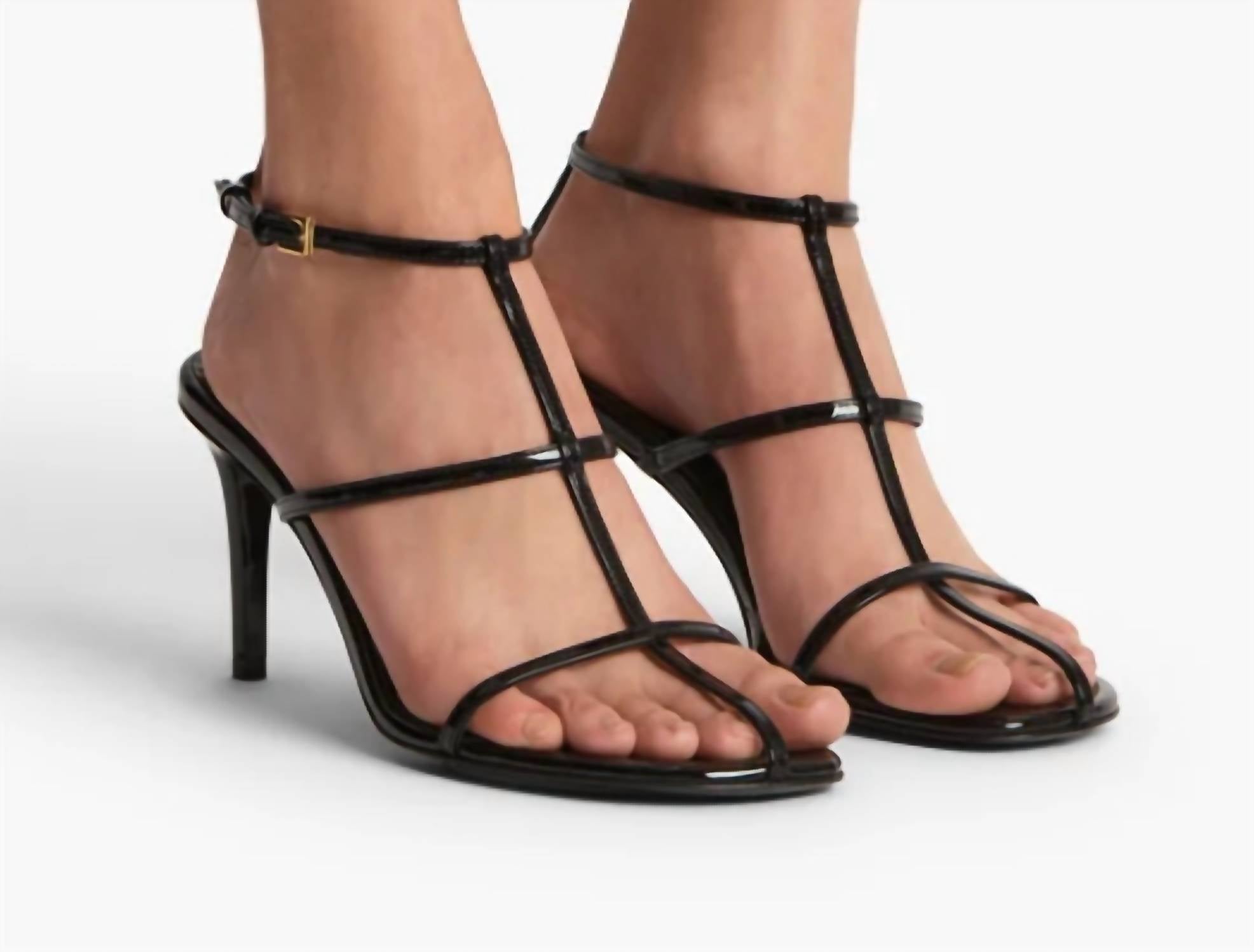 Khaite Women's Cage Sandal in black - women's heels - detail view