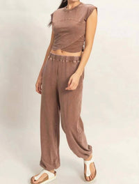 Hyfve - Wrap Front Crop Top And Jogger Set