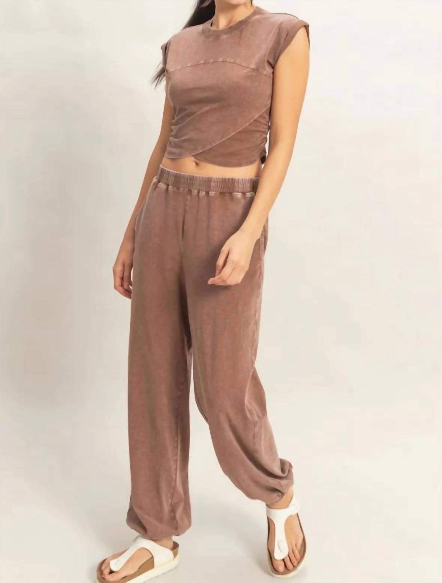 Hyfve - Wrap Front Crop Top And Jogger Set