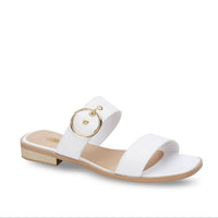 Andrea Women's Double-strap Sandal in white - women's sandal