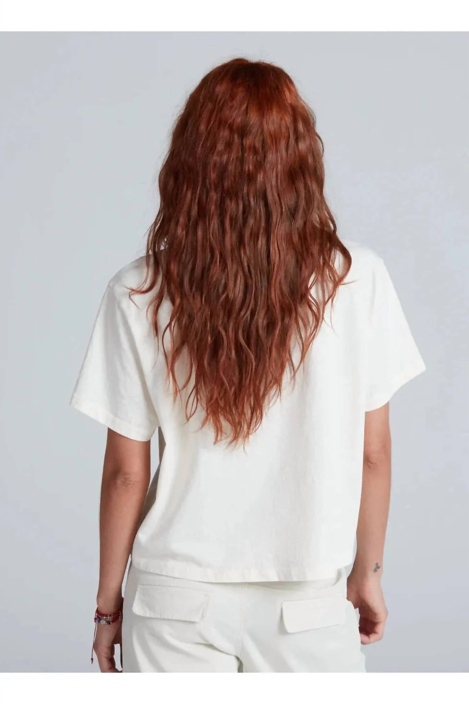 ASKK NY Martini Soup Short Sleeve T-shirt in white - women's t-shirt - detail view