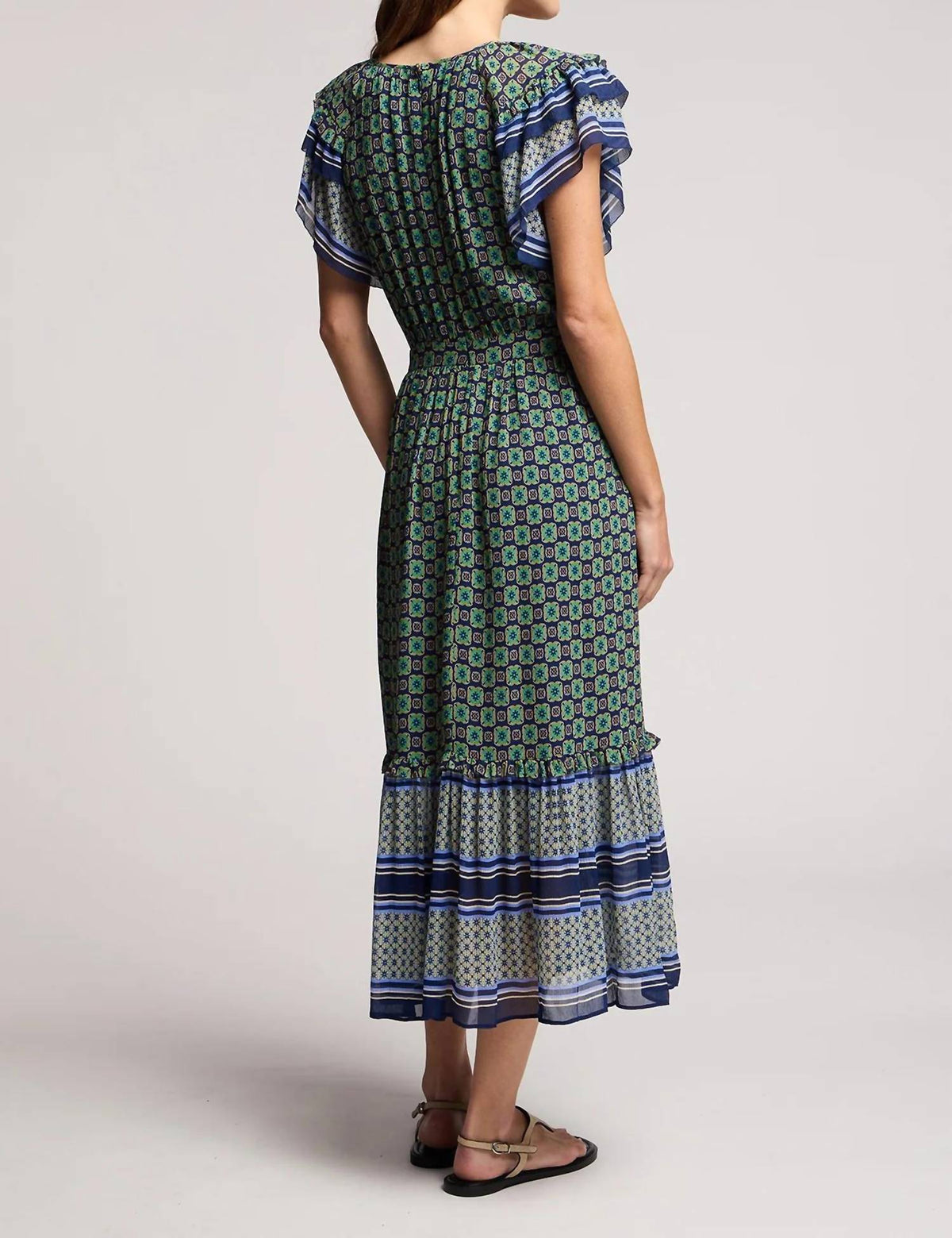 Velvet By Graham & Spencer - Cheryl Ruffle Sleeve Midi Dress