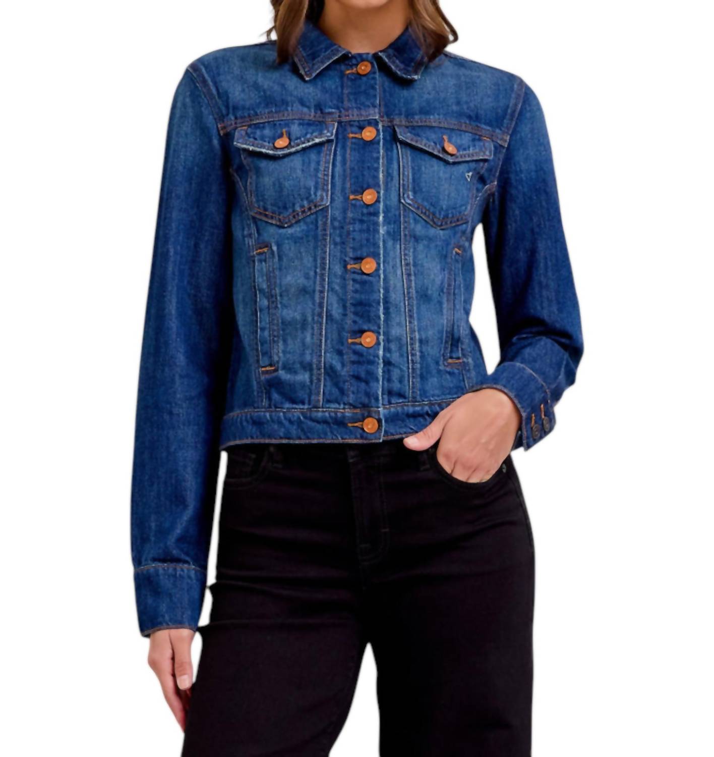 Hidden - No Collar Fashion Trucker Jacket