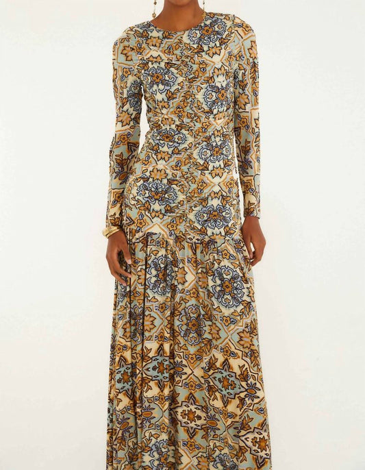 Farm Rio - Women's Winter Tapestry Long Sleeve Maxi Dress