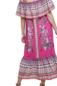 Umgee - Floral Scarf Maxi Dress