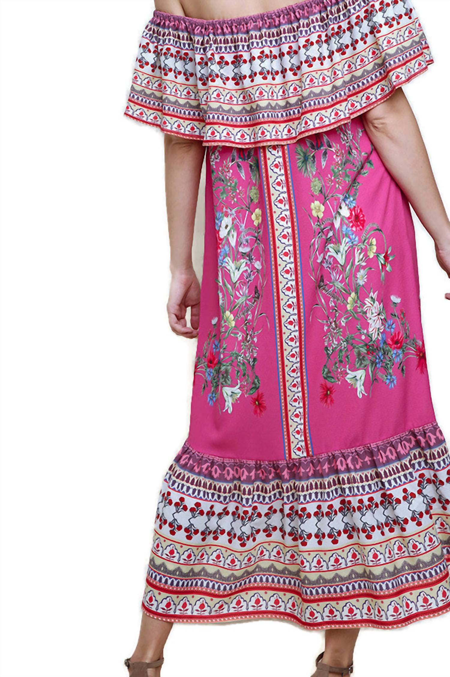 Umgee - Floral Scarf Maxi Dress