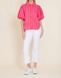 Dolce Cabo - Poplin Puff Shoulder Top