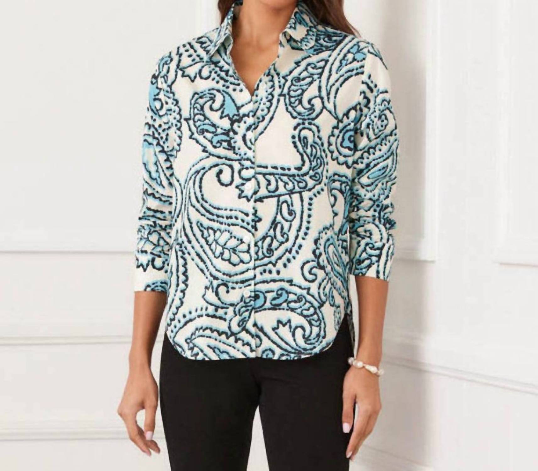 Karen Kane - Ruched Sleeve Button-up Shirt - Petite