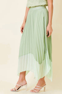 Mystree - Colorblock Pleated Skirt