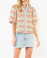 Thml - Puff Sleeve Tulip Print Top