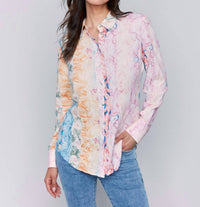 Charlie B - Printed Long Sleeve Button Down Shirt