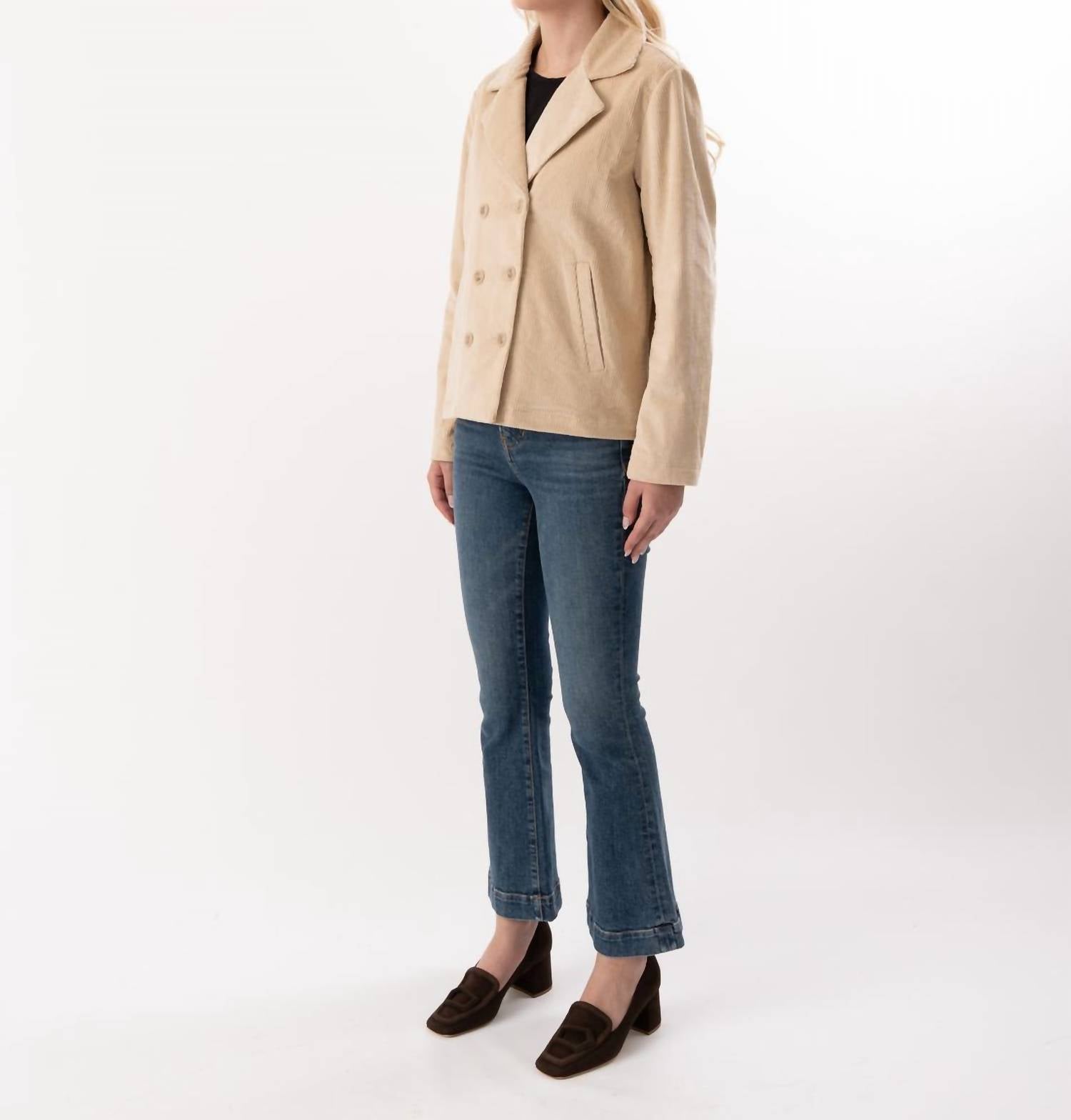 Elliott Lauren Corduroy Blazer in natural - women's jacket - detail view