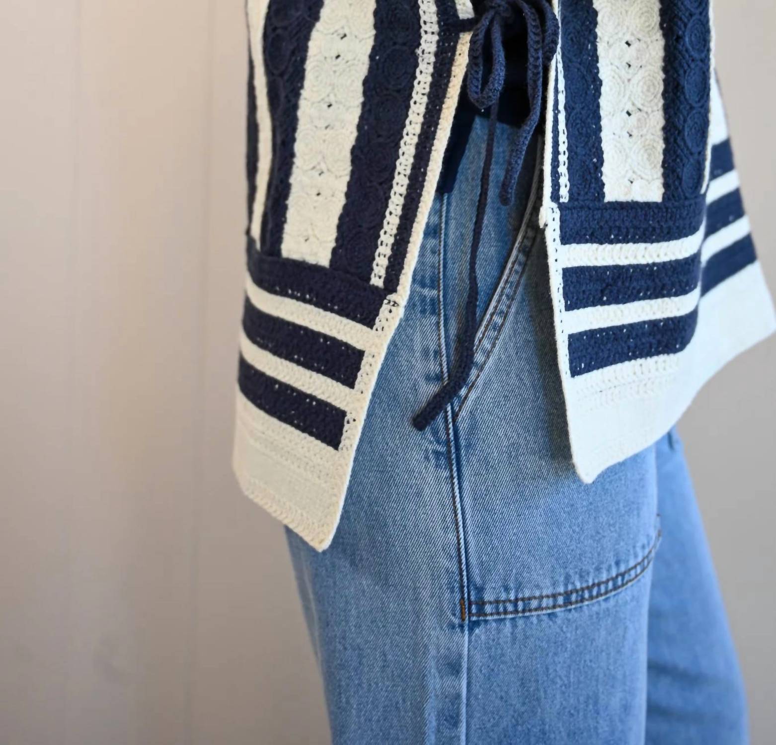 Frnch - Moss Street Stripe Side Tie Top