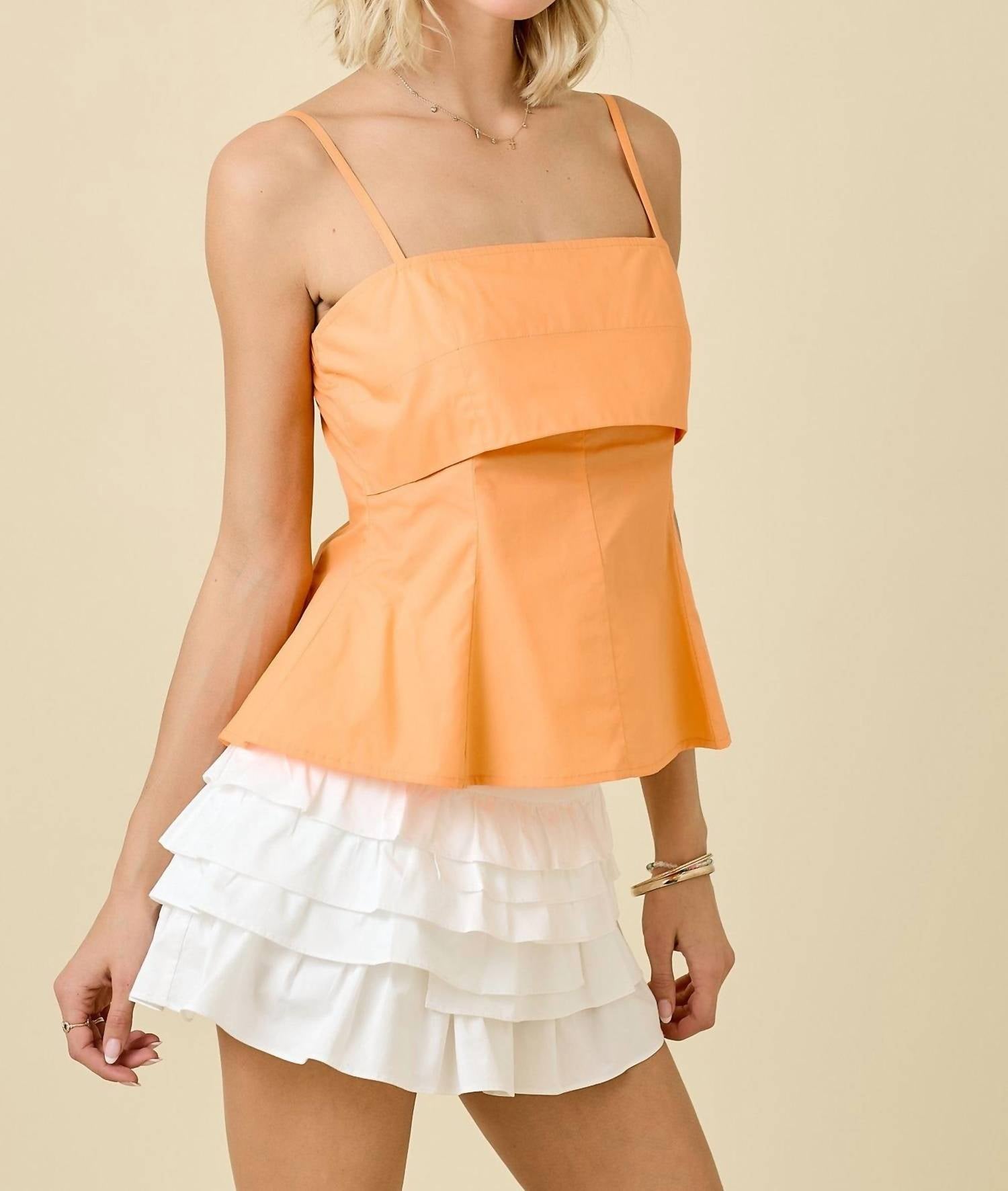 Day + Moon - Poplin Fit & Flare Tank Top