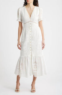 LoveShackFancy Tarragon Midi Dress in white - women's dress