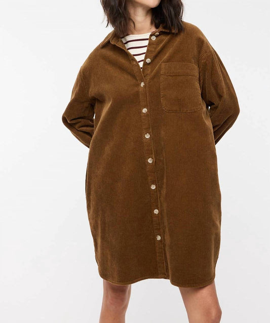 Wishlist - Corduroy Mini Shirt Dress