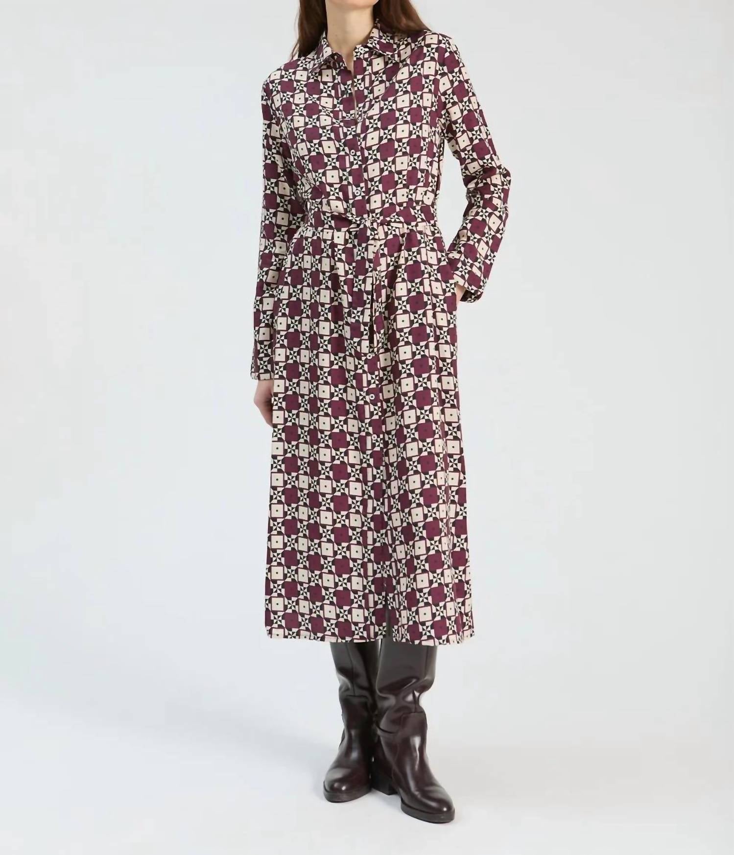 Vilagallo - Geometric Sun Midi Dress