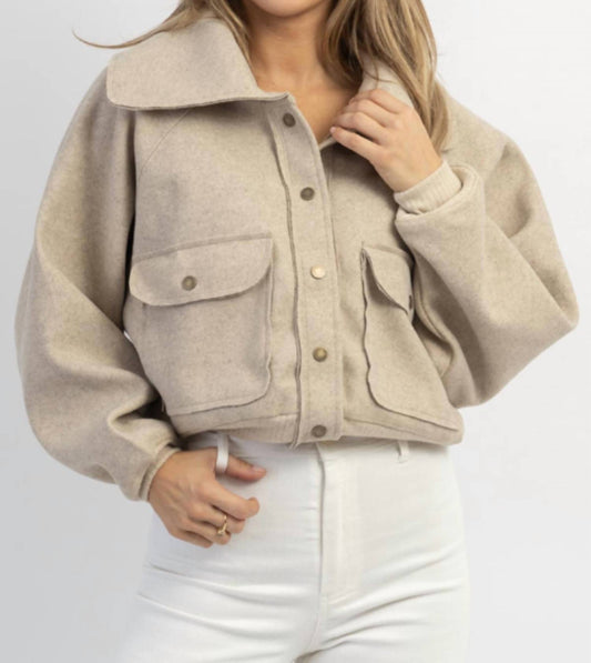 VENICE SNAP BUTTON COLLARED JACKET