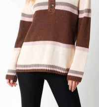 Olivaceous - Oversized Buttoned Sweater