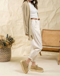Blu Pepper - Front Pockets 3/4 Cuffed Sleeves Cardigan