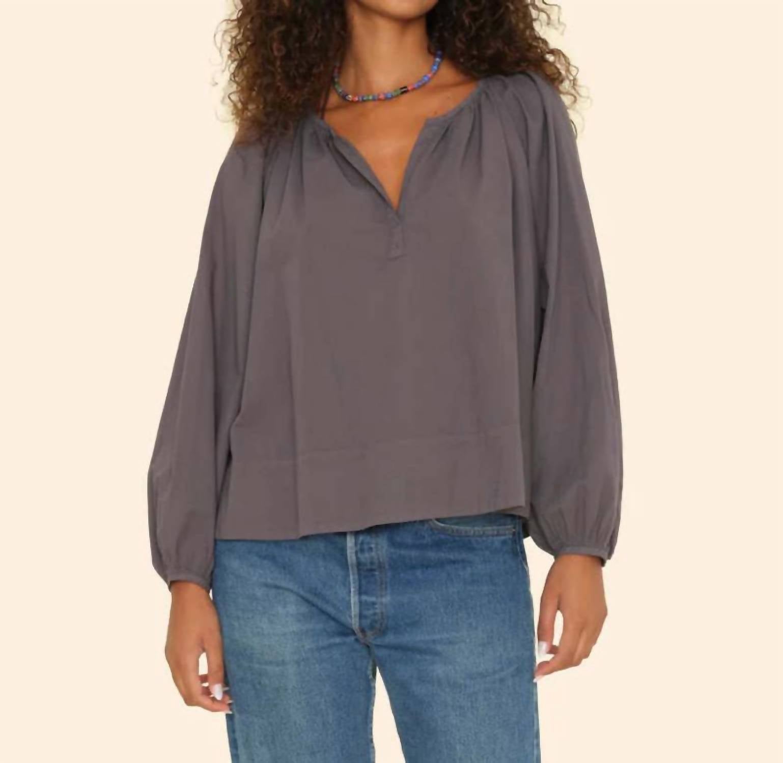 XIRENA Harris Top in ash - women's long sleeve top