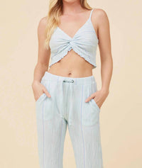 Vintage Havana - Striped Textured Flare Pants