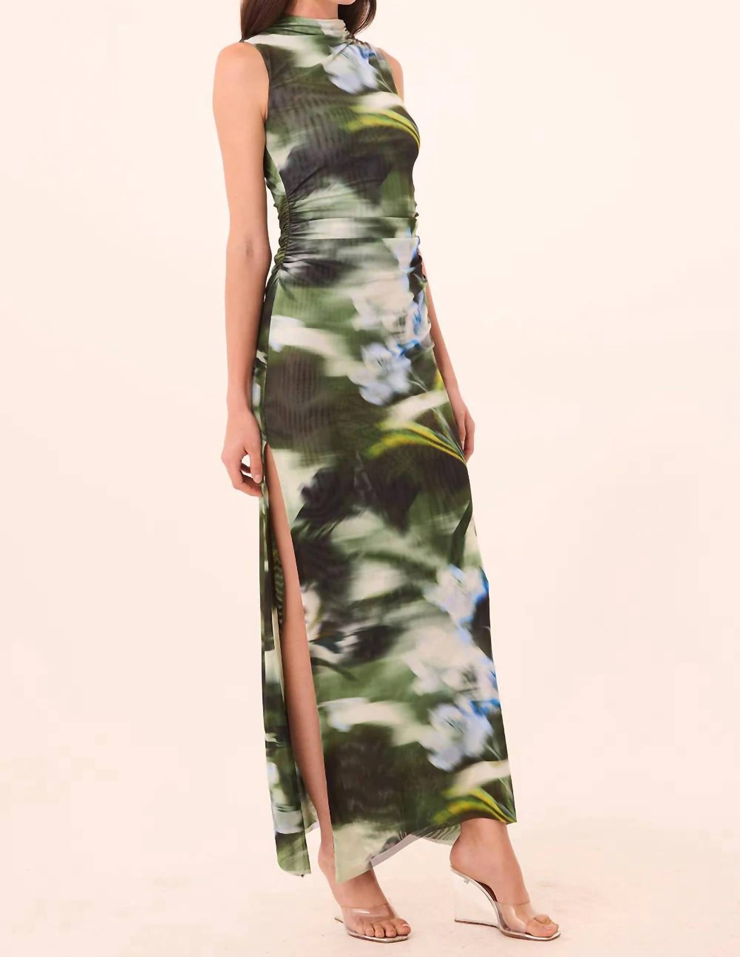 Misa Los Angeles Athena Sleeveless Dress in blurred casablanca lily - women's dress - view 4