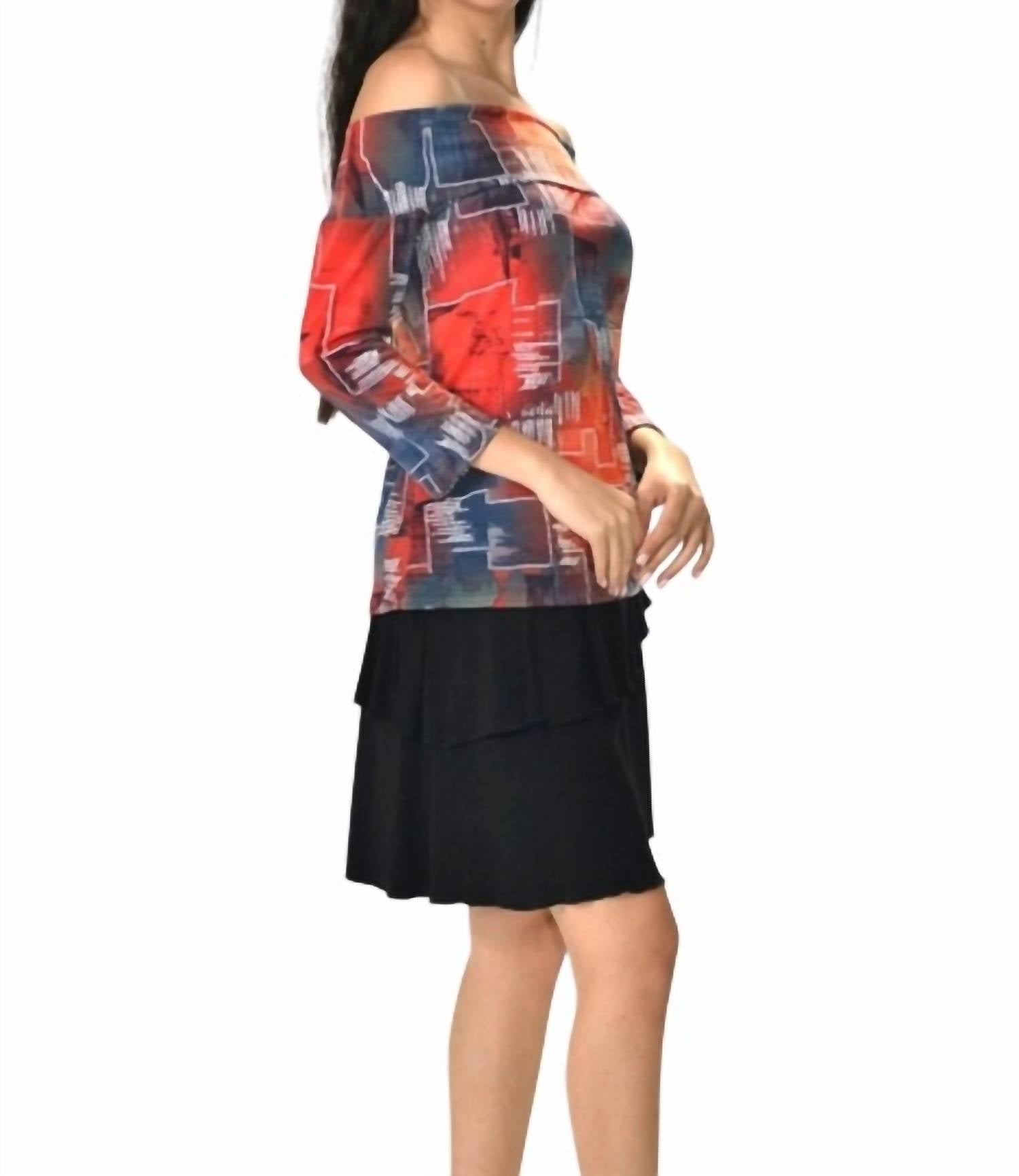 Fashque 3 tier ruffle skort in black - women's skirt - alternate view