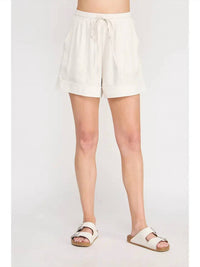 Allie Rose - Clover Elastic Linen Shorts